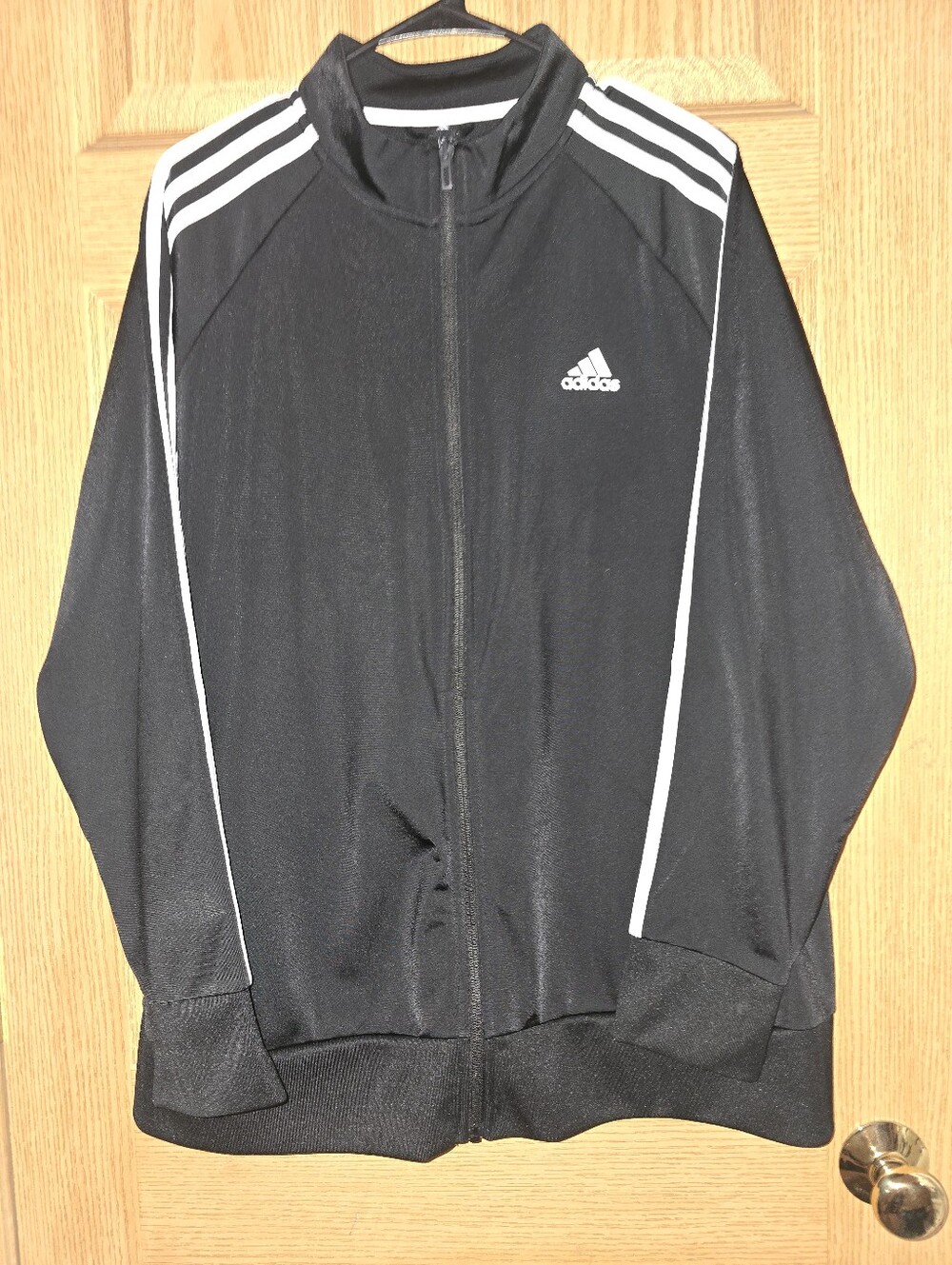 Adidas Black Performance Track Jacket with White Stripes 2X